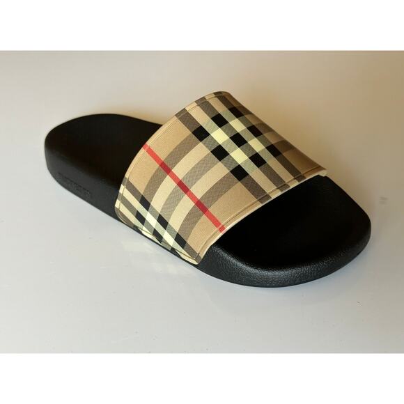 Burberry Vintage Check Archive Beige Slide Sandals 12 US (45 Euro) 8023965 NIB - Picture 1 of 10